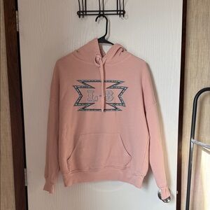 Pink Hoodie with Geometric Design